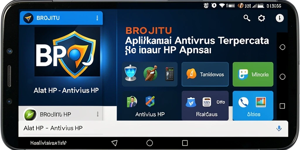 Antarmuka user-friendly aplikasi BROJITU Antivirus HP.
