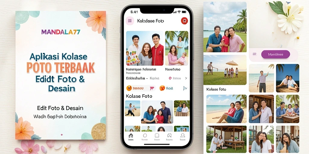 Antarmuka MANDALA77 yang memudahkan pengguna untuk membuat kolase foto.
