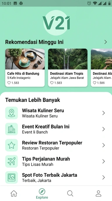 Tampilan katalog aplikasi v21
