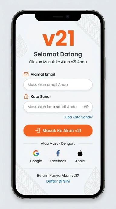 Tampilan halaman login v21